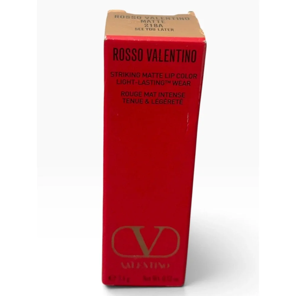 Valentino Rosso Valentino Matte Lipstick 218A See You Later Red 0.12oz NEW